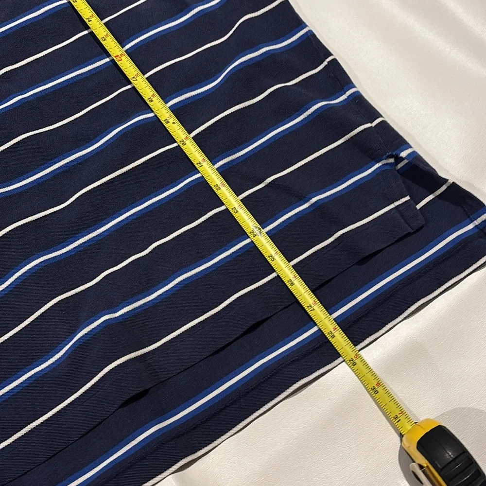 Vintage Polo Ralph Lauren Dark Blue Short Sleeve Polo with Stripes XL US Made